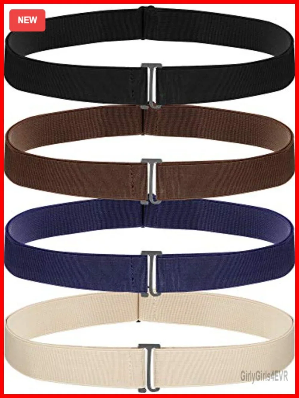 Invisible Stretch Belt Flat Buckle Adjustable Elastic Waist Belt for Women